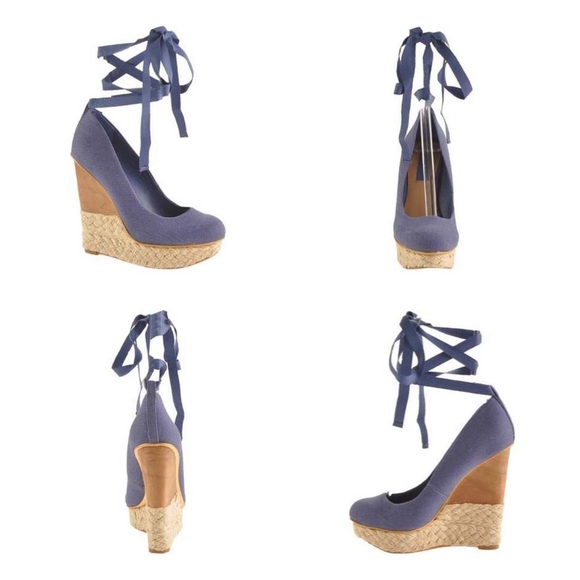 BCBGMaxazria Gazelle Ankle Tie Platform Wedges - Picture 5 of 8